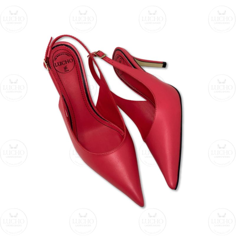 Coral Red Scarpin Slingback