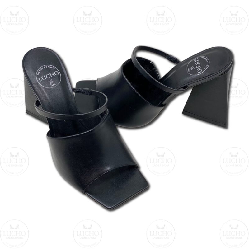 Black Napa Mule Open Toe