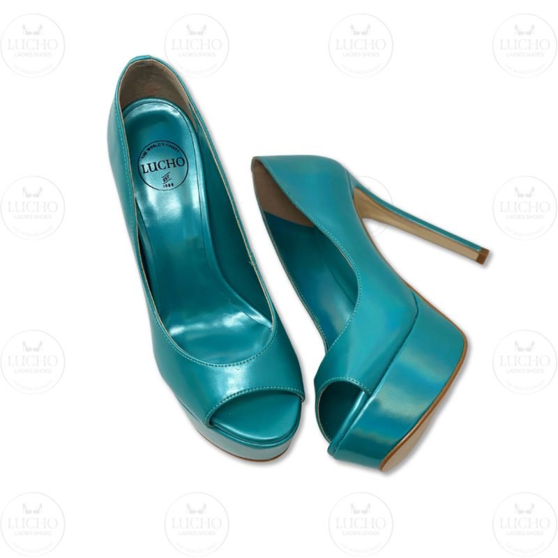 Green Illusion Peep Toe