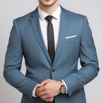 man blue suit with white shirt tie 1